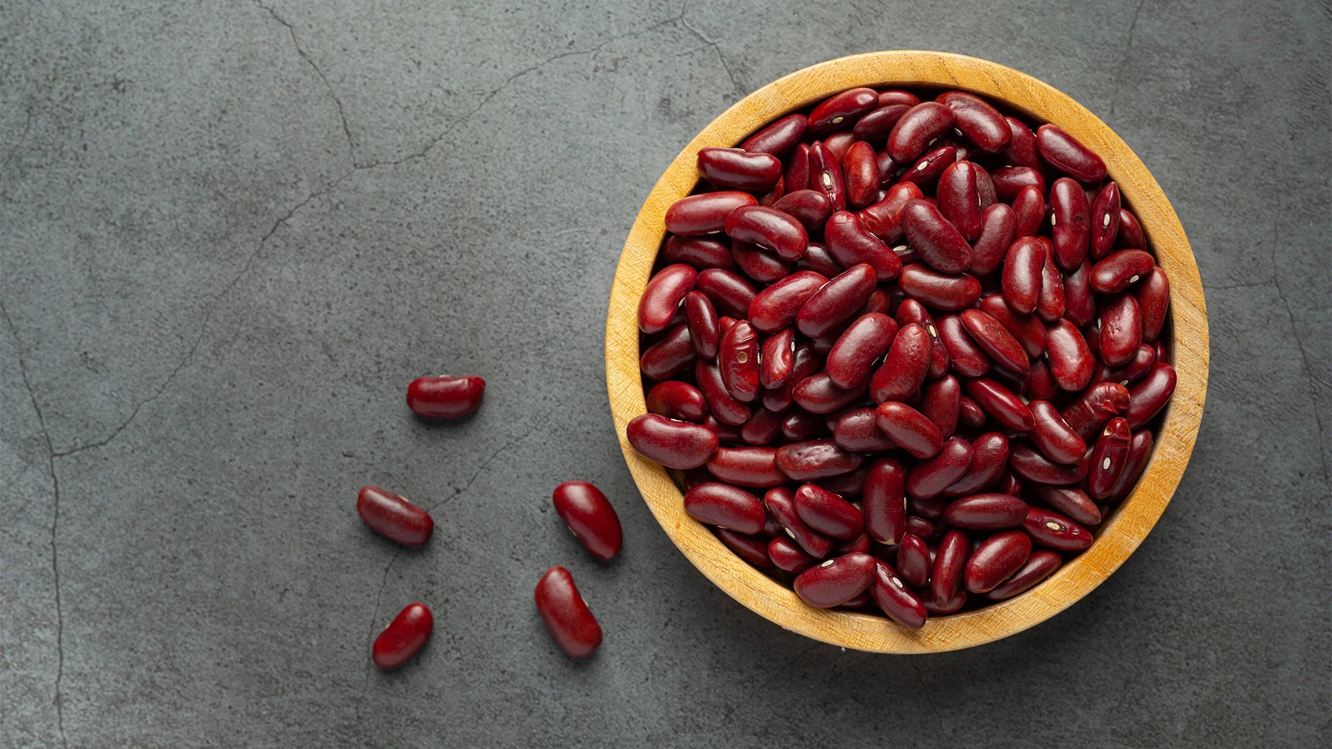 Close-up of cooked rajma beans showcasing their rich color and texture. 