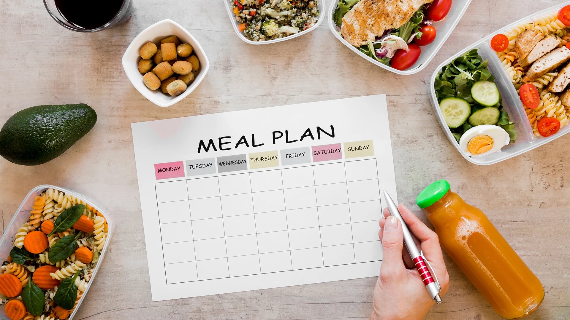 A person thoughtfully planning a balanced meal for optimal health. 